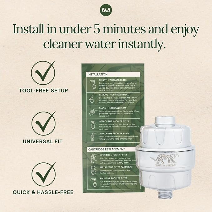 Organic Jaguar Shower Filter Replacement Cartridge, Universal Multi-Stage - Image 5