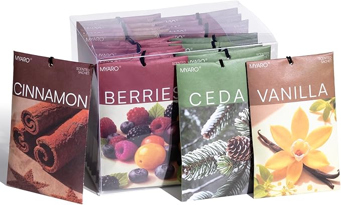 MYARO 20 Packs Cedar Cinnamon Vanilla Berries Potpourri Bag Scent Sachet by MYARO