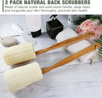 2 Pack Natural Exfoliating Loofah Luffa Loofa Bath Brush On a Stick, Shower - Image 6
