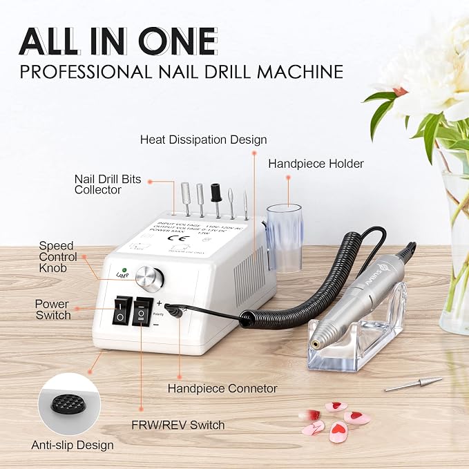 SUBAY Professional Finger Toe Nail Care Electric Nail Drill Machine Manicure - Image 2