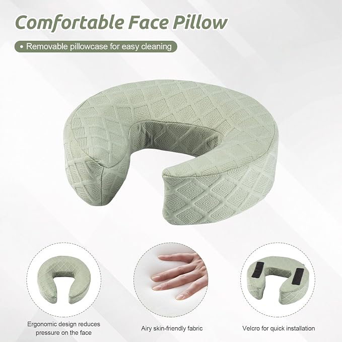 Massage Headrest for Bed, Adjustable Massage Face Cradle at Home, Portable - Image 9
