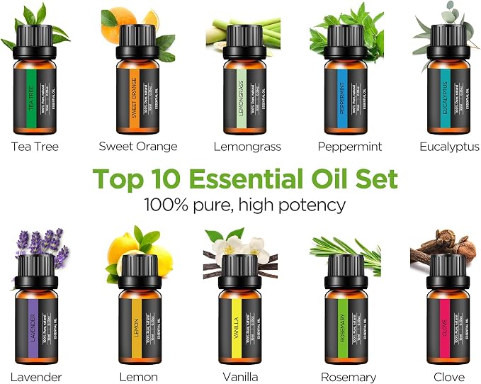 InnoGear Aromatherapy Diffuser & 10 Essential Oils Set, 400ml Diffuser - Image 7