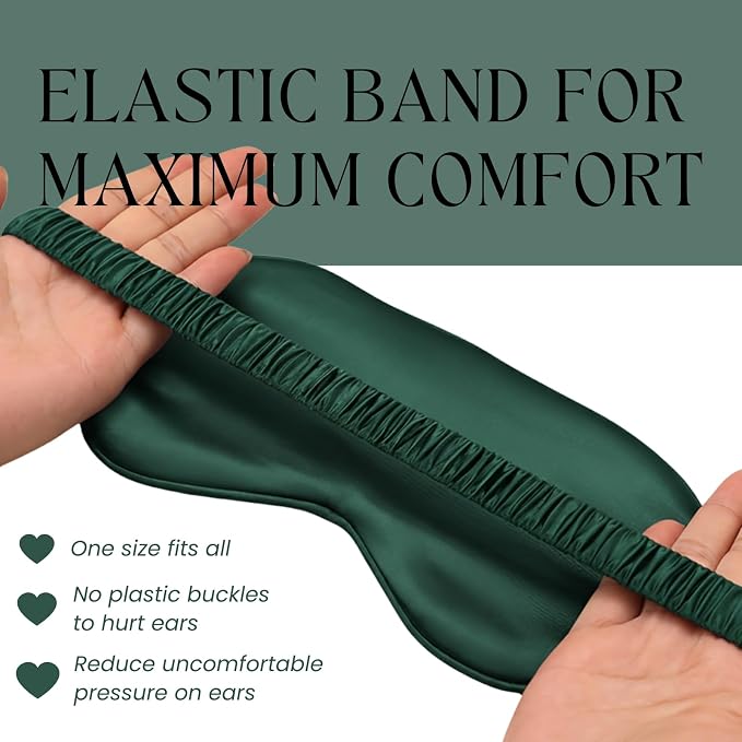 Silk Satin Sleeping Eye Mask, Soft Breathable Blackout Eyeshade Eye Cover - Image 4