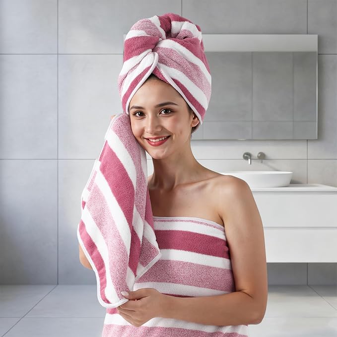 REDKISS Ultra Soft Bath Towel Set 6-Piece 35"x70" | 100% Microfiber, Highly - Image 2