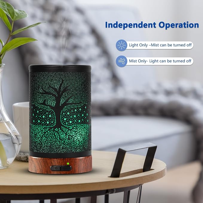 EQUSUPRO Essential Oil Diffuser 150ml Black Metal Aromatherapy Oil Diffuser - Image 3