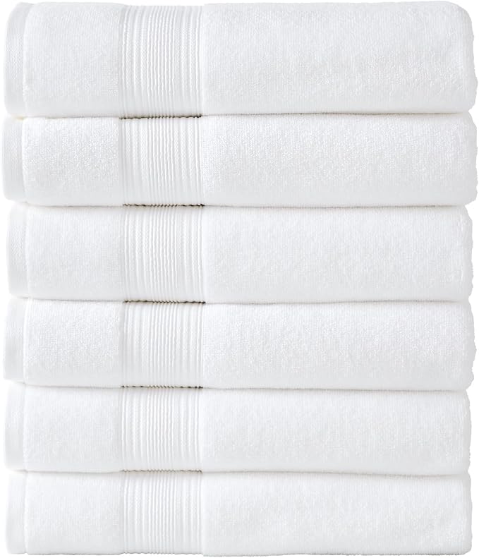 Modern Threads Hotel Collection 6-Pack 100% Ring Spun Cotton, Highly Absorbent by ModernThreads