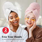 MABAO 2 Pack Microfiber Hair Towel Wrap - Image 3