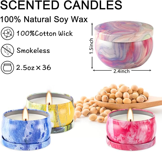 WPONSZU 36 Pack Scented Candles Gift Set - Image 6