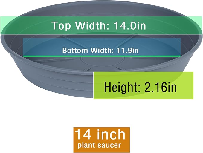LWALRS Plant Saucer 14 Inch 4 Pack 6 8 10 12 14 16 18 20 25, Plastic Plant Trays - Image 2