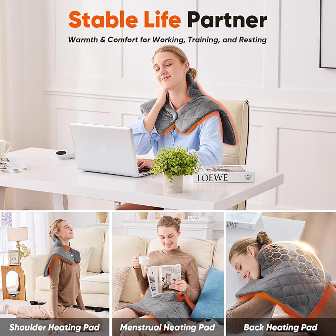 3 lb Weighted Heating Pad for Neck and Shoulders, Mothers Day Gifts for Mom - Image 5