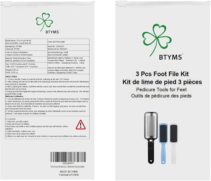 3 Pcs Foot File Callus Remover, Stainless Steel Foot Rasp and Double Sided Heel - Image 6