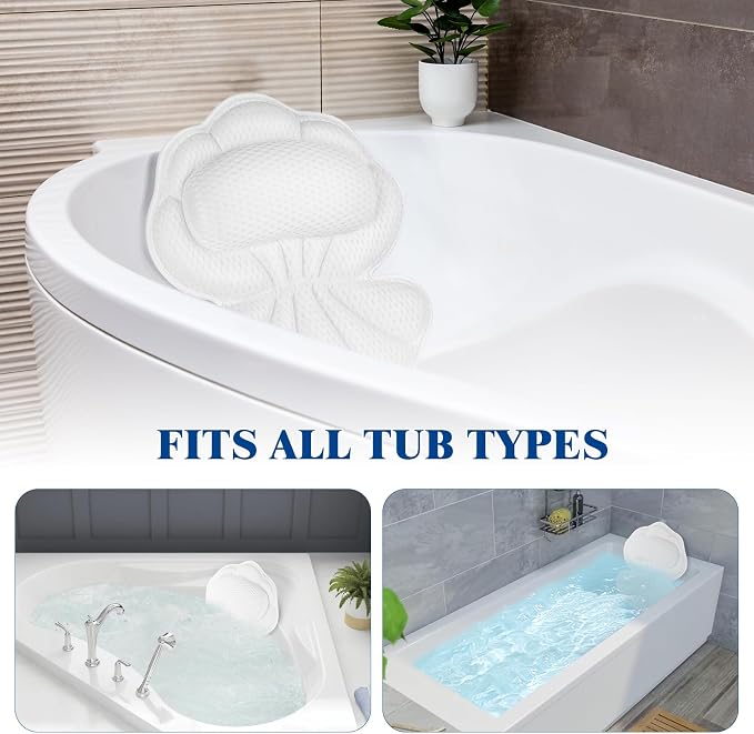 Bath Pillows for Tub, Afitton Luxury Bath Pillow Bathtub Pillow Headrest Neck - Image 7