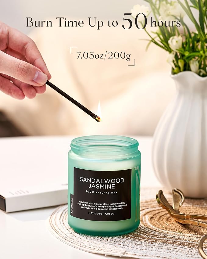 M&SENSE Sandalwood Jasmine Scented Candles - Image 4