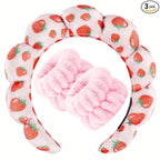 Zkptops Spa Headband for Washing Face Wristband Set Sponge Makeup Skincare by ZKPTOPS