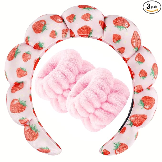 Zkptops Spa Headband for Washing Face Wristband Set Sponge Makeup Skincare by ZKPTOPS