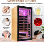 OUTEXER One Person Sauna Far Infrared Saunas Room Canadian Hemlock 1450W Dry - Image 6