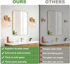Zarbitta Set of 2 Wall Sconces for Bathroom, Brushed Gold Modern Vanity Lights - Image 3