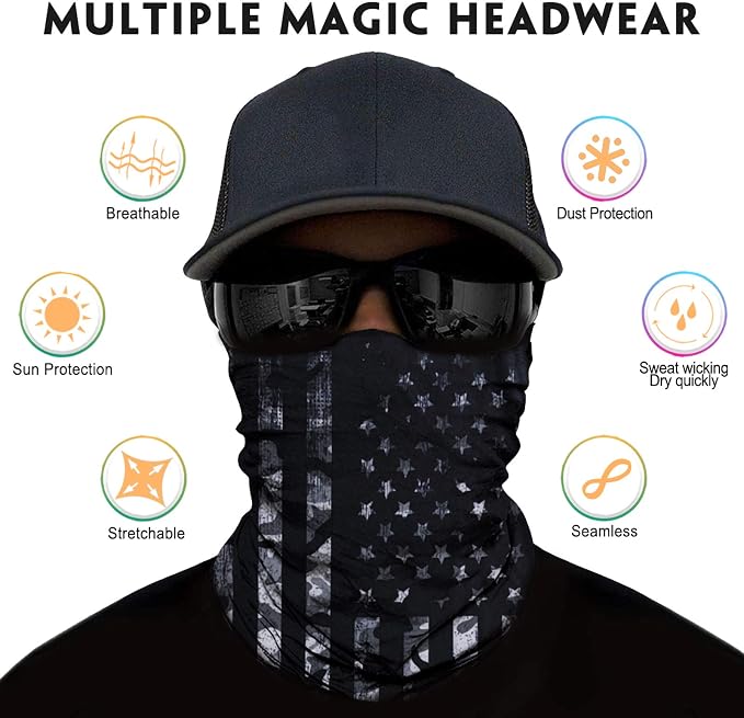 Venswell Neck Gaiter Face Mask Men Women, Seamless Bandana Rave Face Cover - Image 2