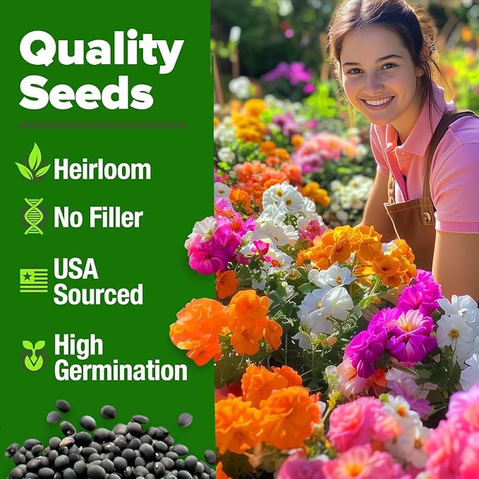 HOME GROWN 47000+ Moss Rose Seeds Annual Flower - Image 8