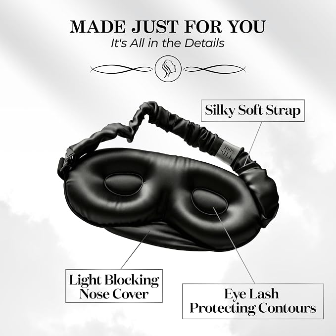 SLEEP SANCTUARY 100% Pure Mulberry Silk Sleep Mask - Image 6