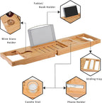 Utoplike Bamboo Bathtub Caddy Tray Bath Tray - Image 5