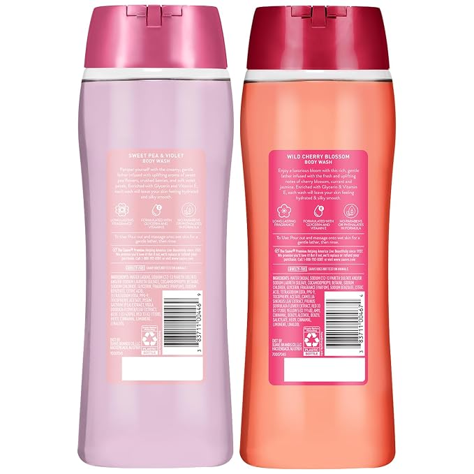 Suave Body Wash Variety 2-Pack, Sweet Pea & Violet + Wild Cherry Blossom – - Image 9