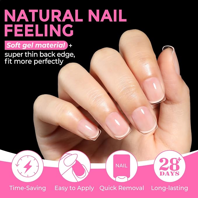 UNA GELLA Extra Short Square Nail Tips XS 216pcs Pre-shape Extra Short Square - Image 4