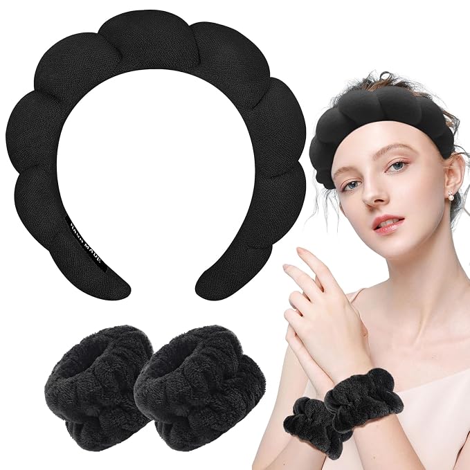 Zkptops Spa Headband for Washing Face Wristband Sponge Makeup Skincare Headband - Image 8