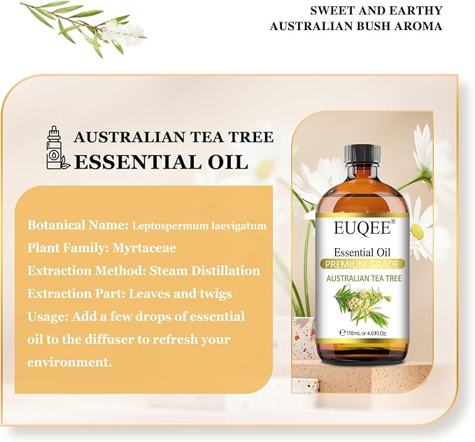 EUQEE Australian Tea Tree Essential Oil Premium Grade Australian Tea Tree Oil - Image 2