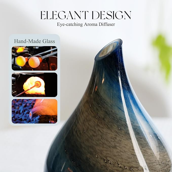 Porseme 150ml Essential Oil Diffuser Glass Color Changing Aroma Air Diffusers - Image 5