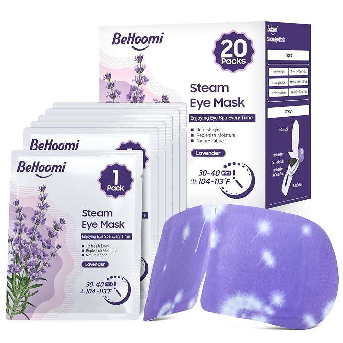 BeHoomi 20Packs Steam Eye Mask, Heated Eye Mask Warm Compress by BeHoomi