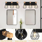 FadimiKoo 3-Light Farmhouse Bathroom Vanity Light Fixtures, Wood Bathroom - Image 3