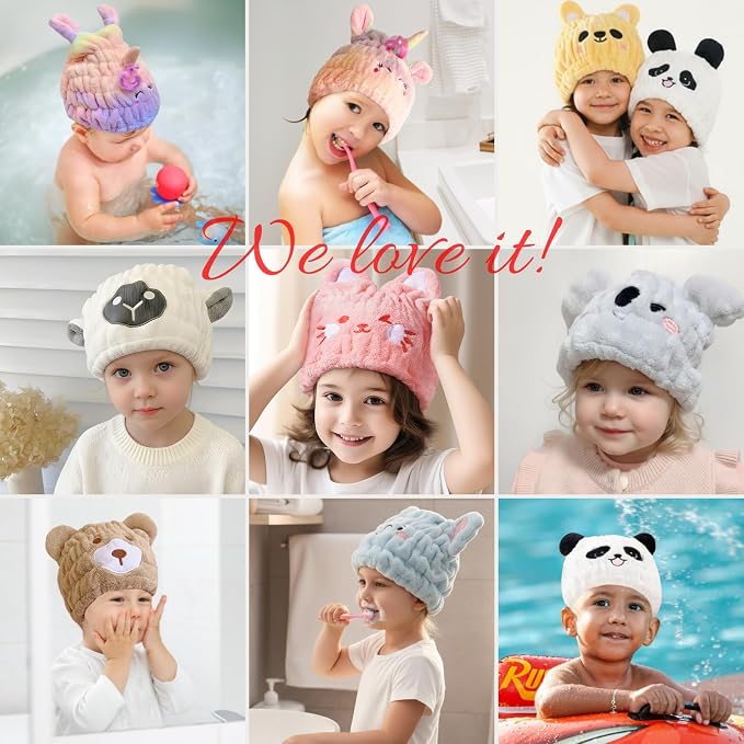 Microfiber Hair Towel Wrap for Kids, Absorbent Quick Girls Boys Hair Drying - Image 7