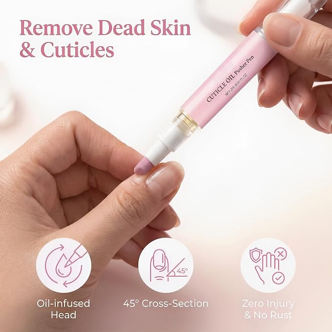 Ceramic Cuticle Pusher & Nail Oil Pen, 2-in-1 Nail Care Tool - Image 7