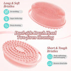 Silicone Back/Body/Face Scrubber & Soft Bath Glove Set 4PCS, Gentle Exfoliating - Image 4