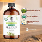 NaturoBliss Organic Tea Tree Essential Oil, 100% Pure Therapeutic Grade - Image 8