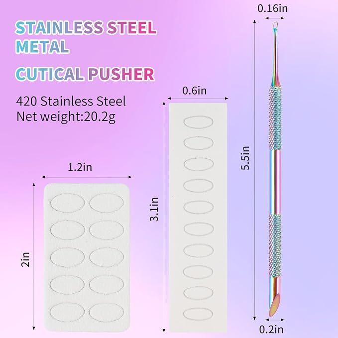 Pre-Treatment Cuticle Pusher, ASTONFOG Dual Ended Cuticle Remover Russian Prep - Image 2