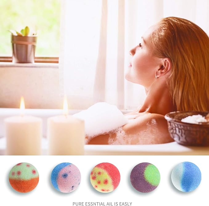 Bath Bombs Gift Set, 10 Organic Bubble Bombs, - Image 8