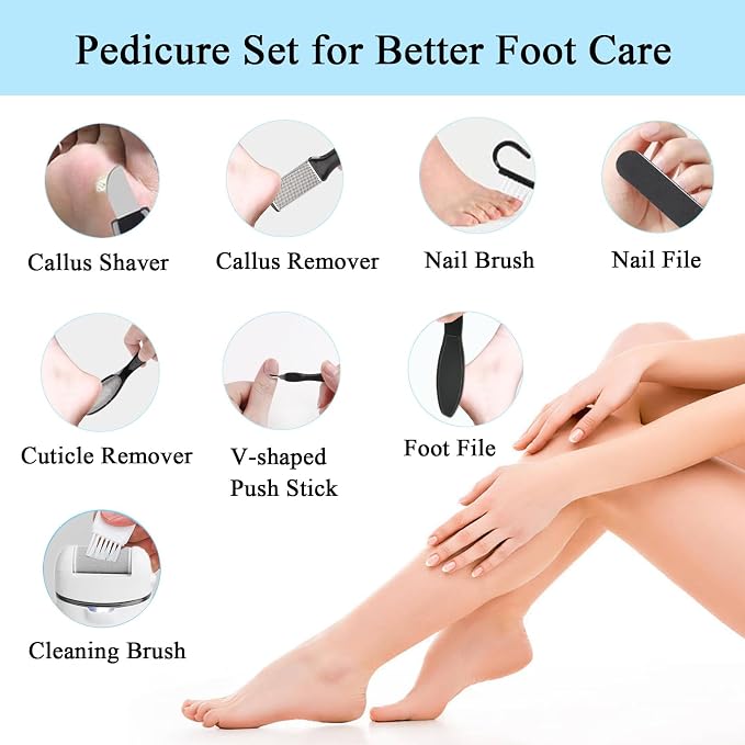 Callus Remover for Feet, 13-in-1 Professional Pedicure Tools Foot Care Kit - Image 7