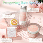 Spa Gifts for Women Bath Gift Set, Rose Relaxing Spa Gift Baskets Home Bath Set - Image 5