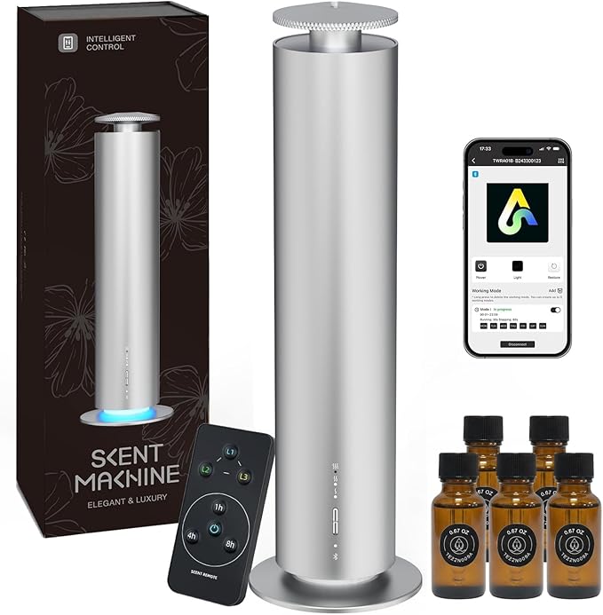 Waterless Essential Oil Diffuser, Long Lasting Aromatherapy Scent Diffuser by Whole-RoomFragranceinMinute