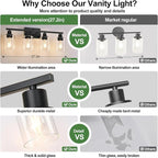 MOKATNG 4-Light Bathroom Light Fixtures, Vanity Light - Image 4
