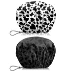 2 PCS Shower Cap Waterproof Double Layer Elastic Adjustable Reusable Hair Bath by BHAHB