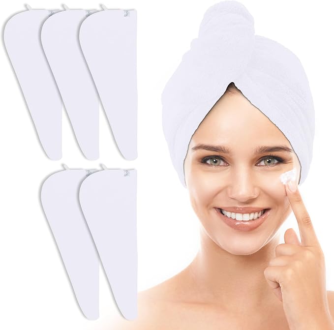 TENSTARS 5 Pack Thicken Microfiber Hair Towel Wrap by TENSTARS