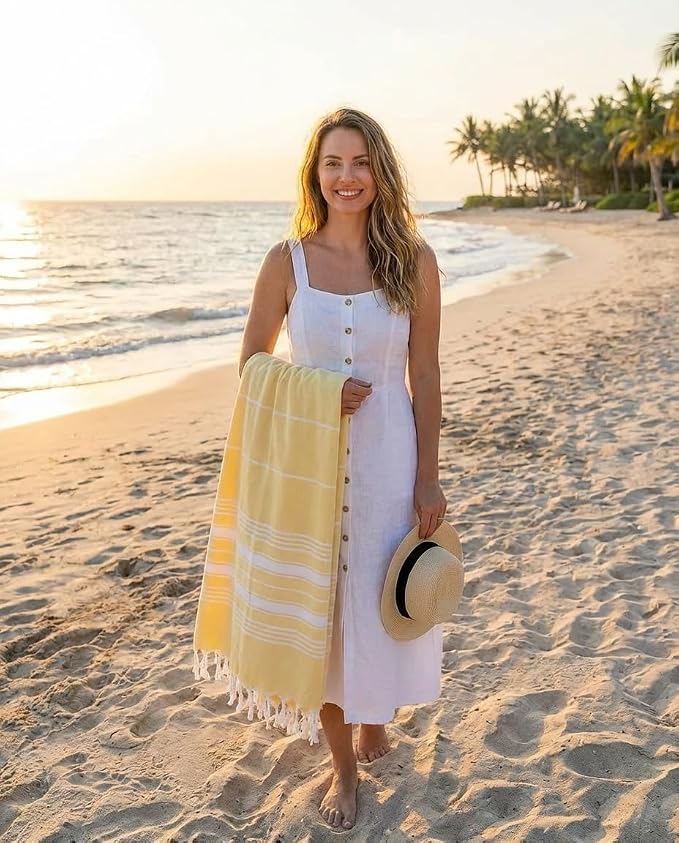 Bazaar Anatolia Turkish Beach Towel – 100% Cotton, Quick Dry, Sand Free Towel - Image 6