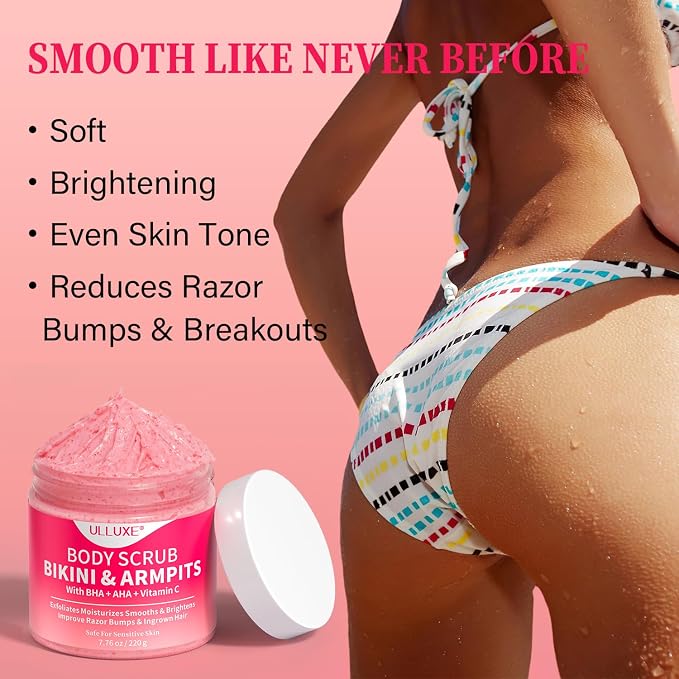 Bikini Area Exfoliator with 10% AHAs BHA & Vitamin C, Exfoliating Body Scrub - Image 5