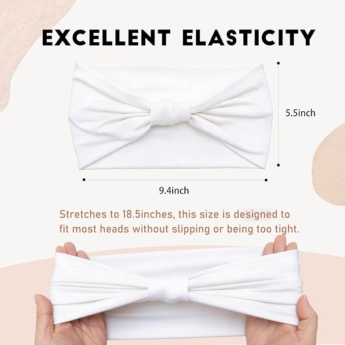 2 Pack White Wide Headbands for Women - Image 2
