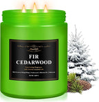 Auelife Winter Candles, Fir & Cedarwood Scented Candle – 22oz Large 3-Wick Soy by Auelife