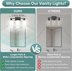 Ascher Bathroom Light Fixtures, 3-Light Vanity Light Over Mirror, Wall Lamp - Image 3