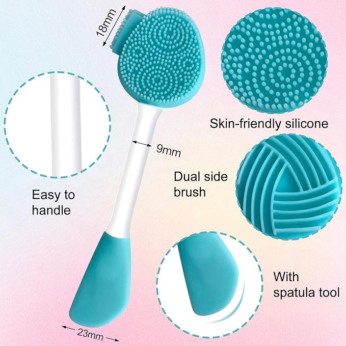 MUIIGOOD Blue Silicone Face Scrubber Face Mask Brush Exfoliating Lip Brush - Image 6